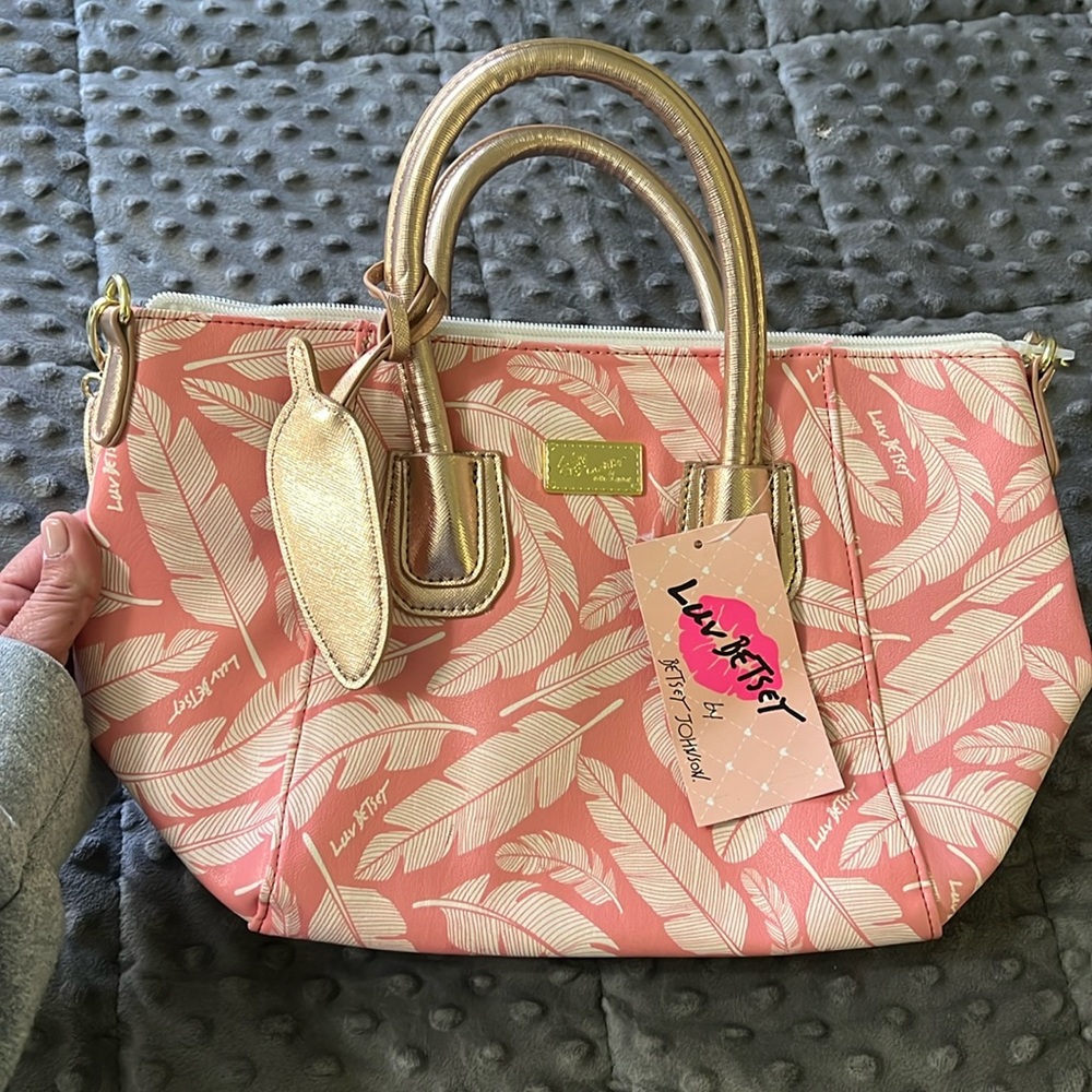 Betsy Johnson Pink/Rose Gold Satchel, NWT